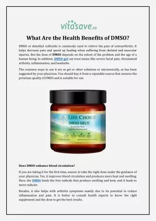 what are the health benefits of dmso