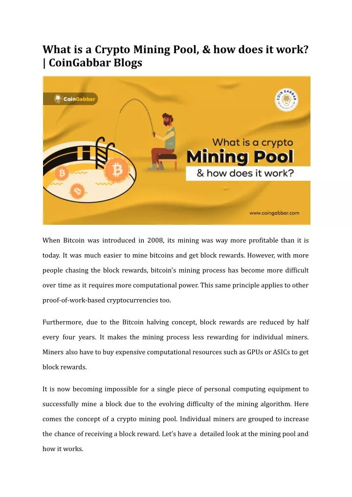 what is a crypto mining pool how does it work