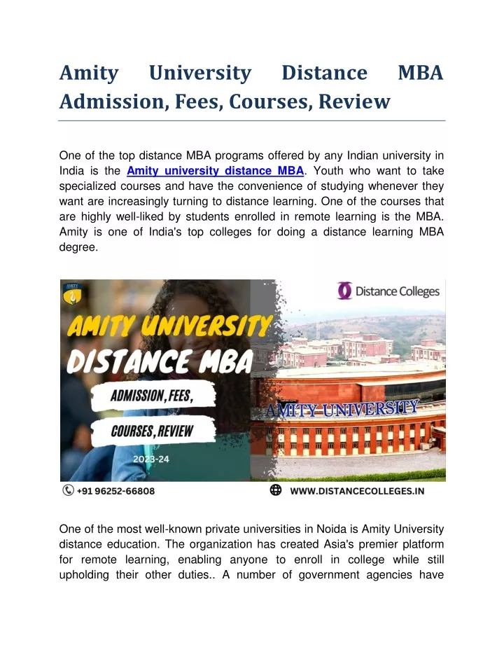 amity admission fees courses review