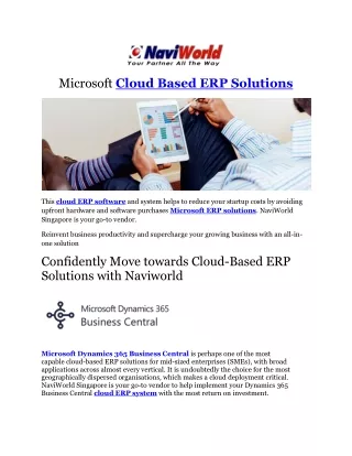 microsoft cloud based erp solutions