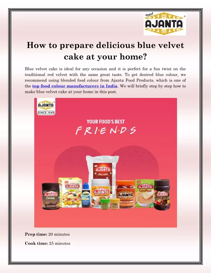 how to prepare delicious blue velvet cake at your