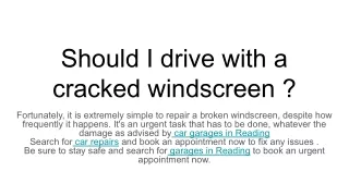 should i drive with a cracked windscreen