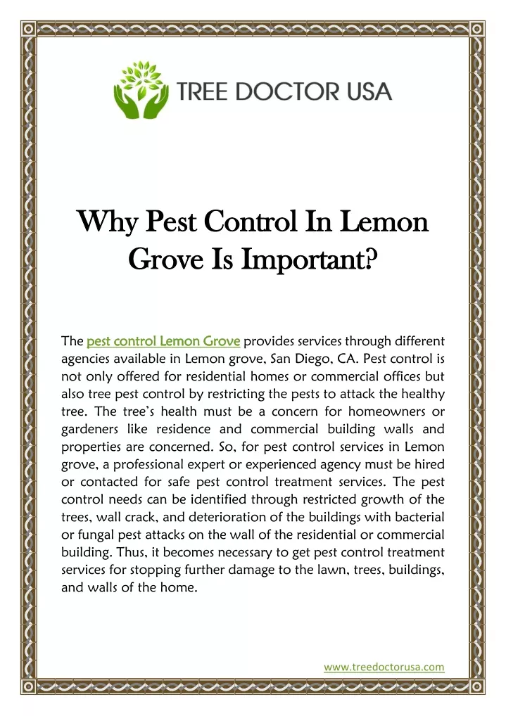 why pest control in lemon why pest control