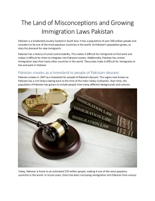 The Land of Misconceptions and Growing Immigration Laws Pakistan