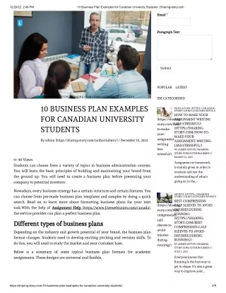 10 Business Plan Examples for Canadian University Students _ Sharing-story.com