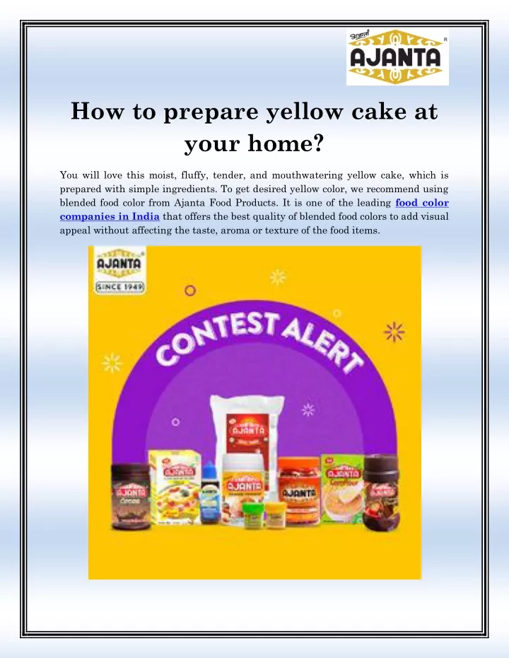 how to prepare yellow cake at your home