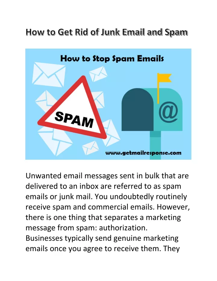 unwanted email messages sent in bulk that