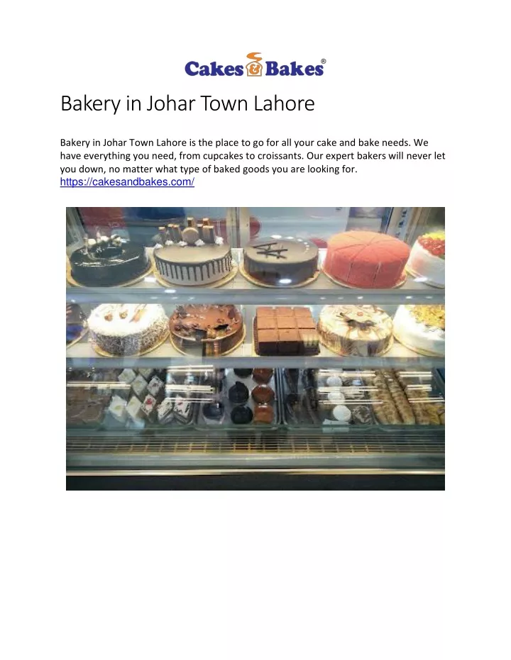 bakery in johar town lahore