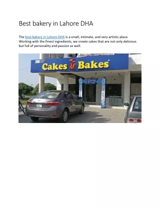 best bakery in lahore dha