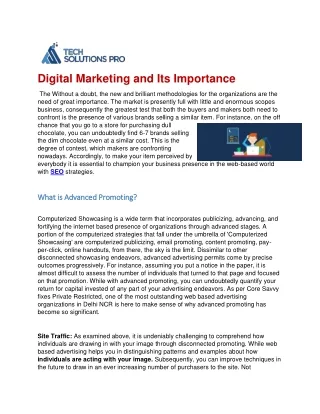 digital marketing and its importance