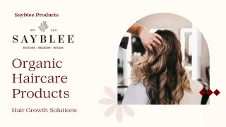 Organic Haircare  Products Professional | Sayblee Products