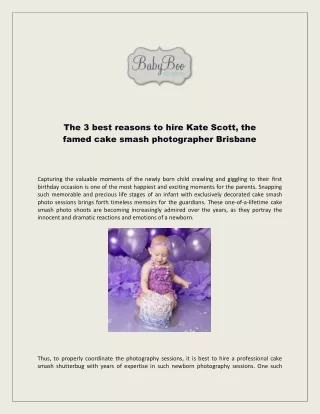 The 3 best reasons to hire Kate Scott, the famed cake smash photographer Brisban