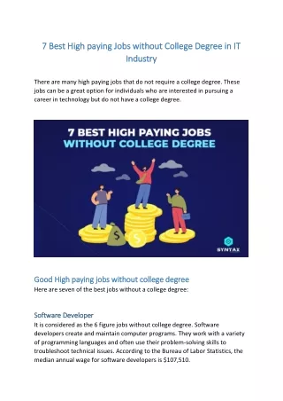 7 best high paying job 7 best high paying jobs