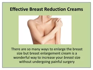 effective breast reduction creams