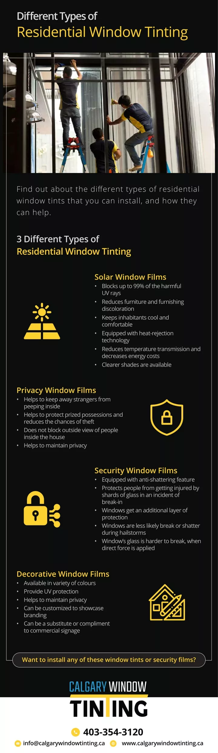 different types of residential window tinting