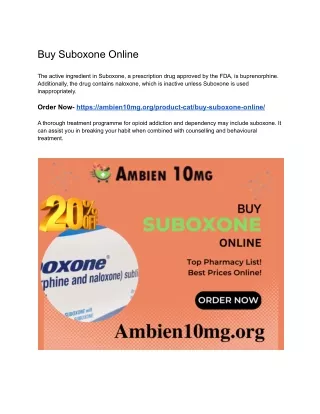 Buy Suboxone Online Overnight