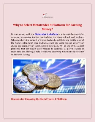 Why to Select Metatrader 4 Platform for Earning Money