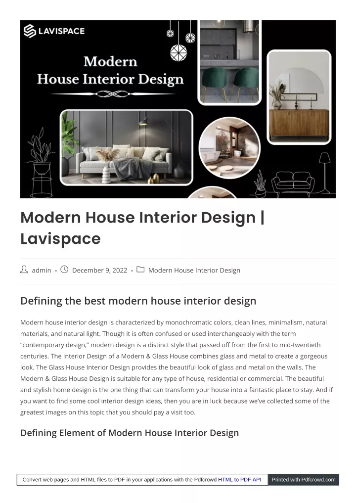 modern house interior design lavispace