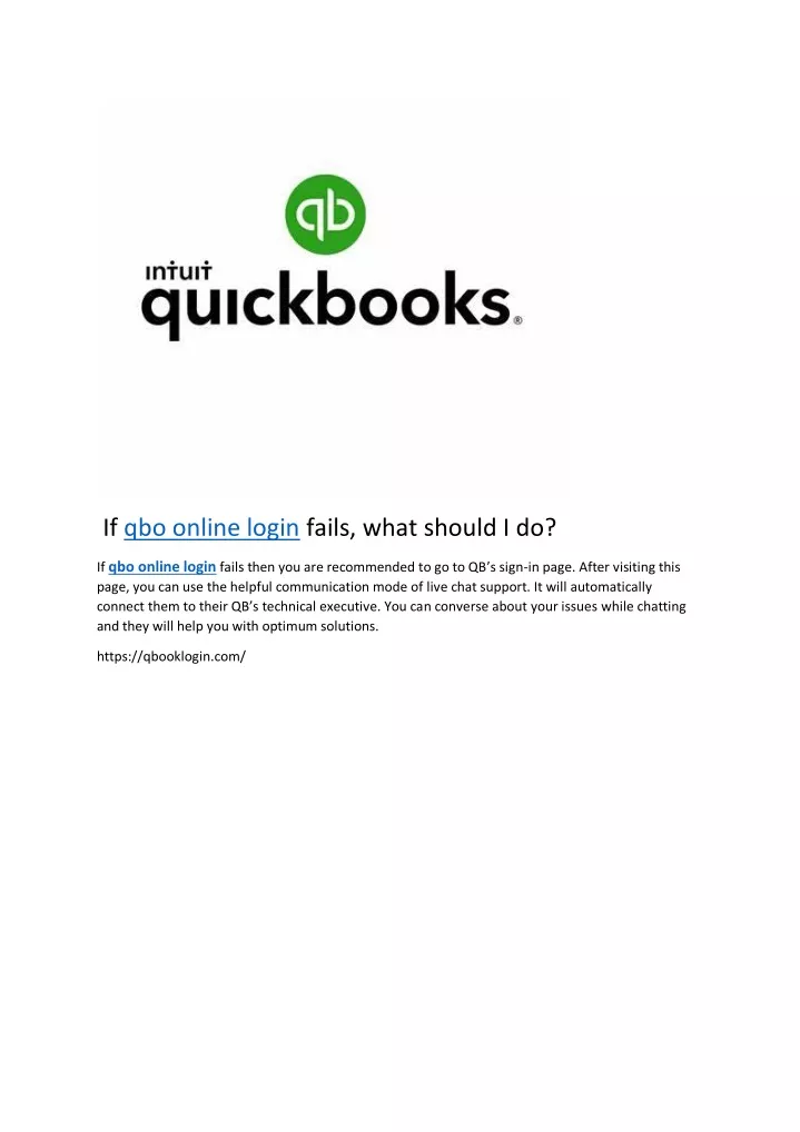 if qbo online login fails what should i do