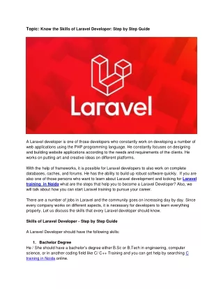 topic know the skills of laravel developer step