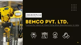 Industrial Chain Pulley Block - Bemco Pvt Ltd