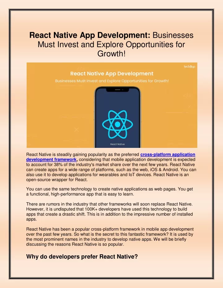 react native app development businesses must