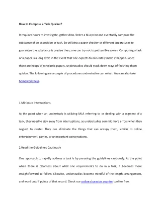 how to compose a task quicker