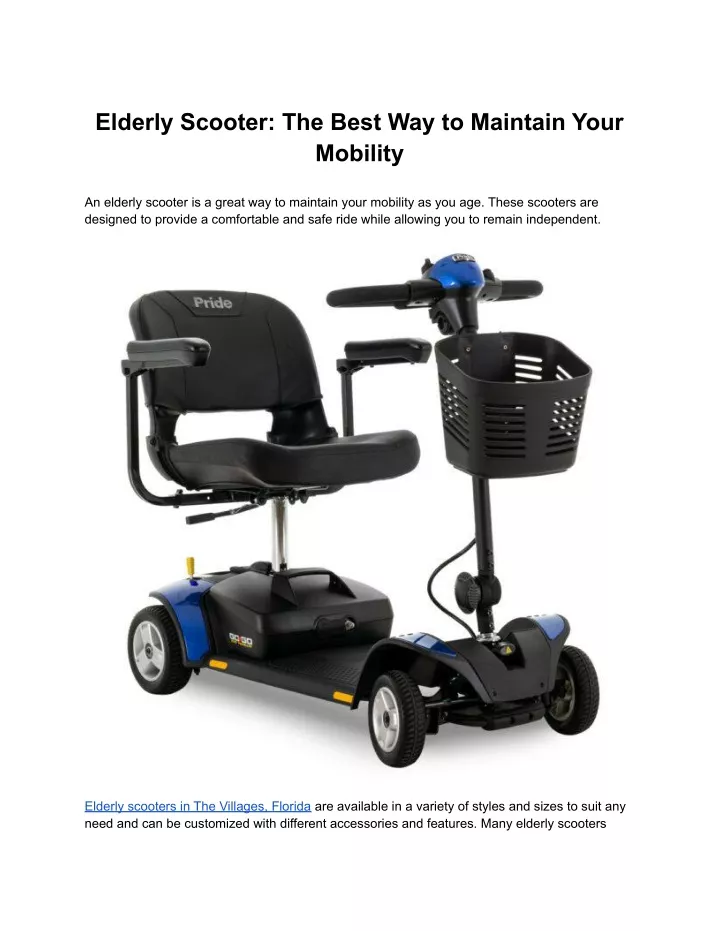 elderly scooter the best way to maintain your