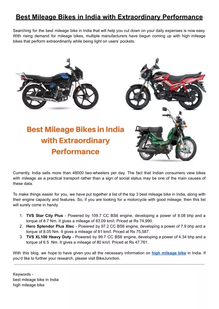 best mileage bikes in india with extraordinary