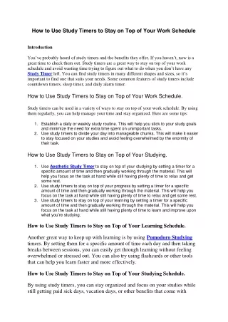 how to use study timers to stay on top of your