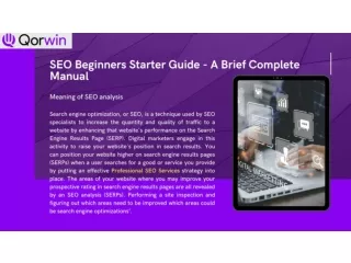 SEO Beginners Starter Guide - A Brief Complete Manual