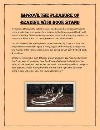 Improve The Pleasure of Reading with Book Stand