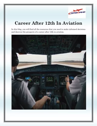 career after 12th in aviation