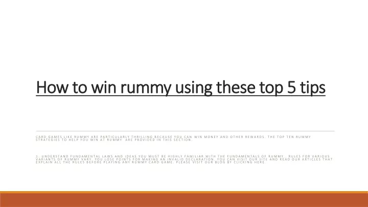 how to win rummy using these top 5 tips
