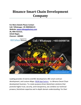binance smart chain development company