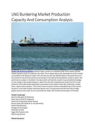 lng bunkering market production capacity