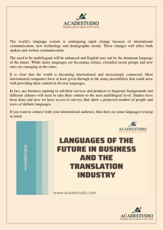 the world s language system is undergoing rapid