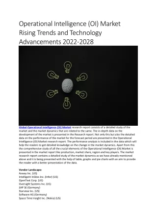 operational intelligence oi market rising trends