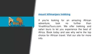 Mount Kilimanjaro Trekking   Vivaafricatours.com