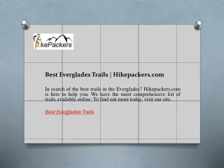 Best Everglades Trails  Hikepackers.com