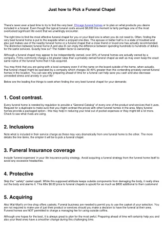 How to Pick a Funeral Home
