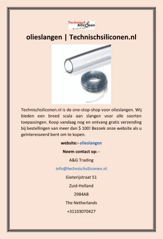 olieslangen technischsiliconen nl