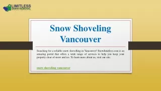 snow shoveling vancouver