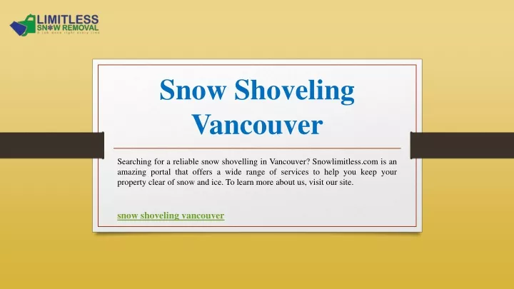 snow shoveling vancouver