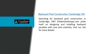 backyard pool construction cambridge on