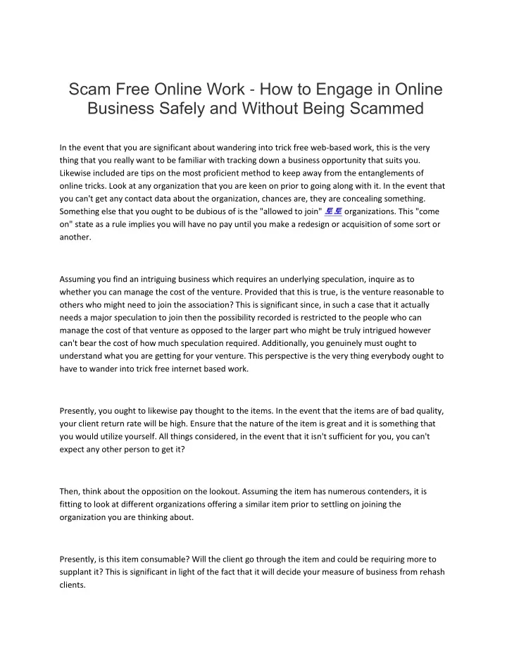 scam free online work how to engage in online