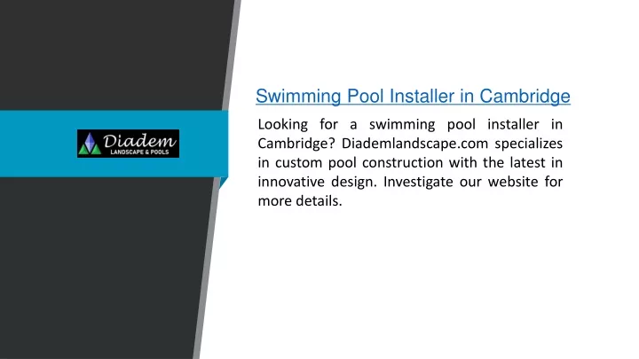 swimming pool installer in cambridge