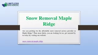 snow removal maple ridge