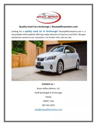 quality used cars anchorage bryanjefferymotors com