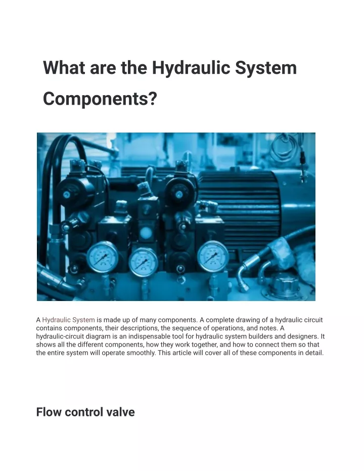 PPT - What are the Hydraulic System Components5 PowerPoint Presentation ...